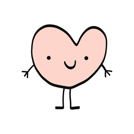 Cute heart handdrawn illustrationのイラスト素材