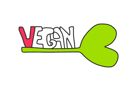 Vegan handdrawn illustrationのイラスト素材