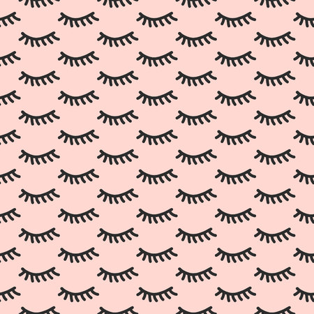 Lashes handdrawn seamless pattern in minimalistic styleの写真素材
