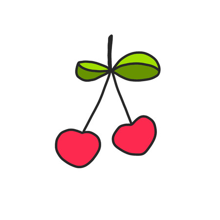 Red cherries logo design for prints posters t shirts and kids design