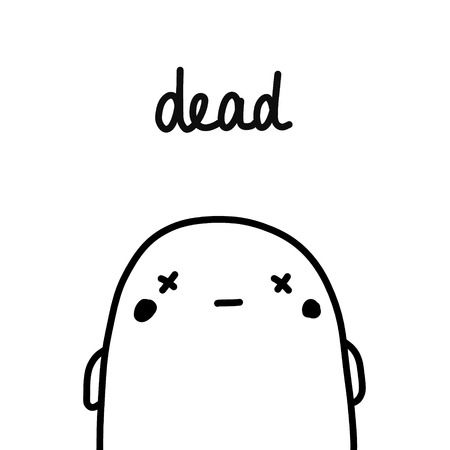 Dead hand drawn illustration with cute marshmallow for prints posters banners t shirts cards notebooks journals articles minimalismのイラスト素材