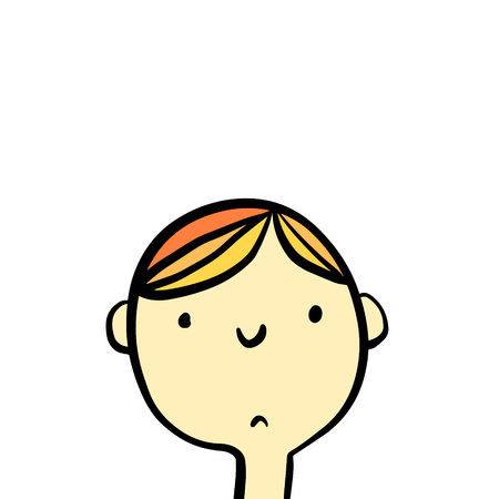 Happy smiling kid portrait hand drawn illustrationのイラスト素材