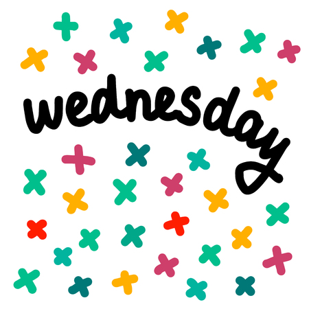 Wednesday hand drawn illustration in abstract style cartoon minimalismのイラスト素材