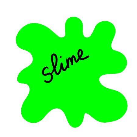 Green slime hand drawn illustration cute cartoon minimalism transparentのイラスト素材