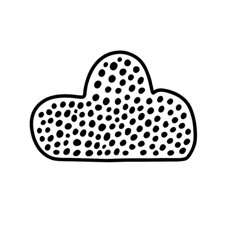 Black and white simple cloud hand drawn illustration minimalism style cartoonのイラスト素材