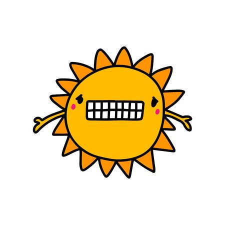 Sun sorry apologizing hand drawn vector illustration in cartoon style star bright minimalismのイラスト素材