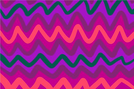 Zigzag hand drawn colorful abstract background wallpaper pink orange green violetのイラスト素材