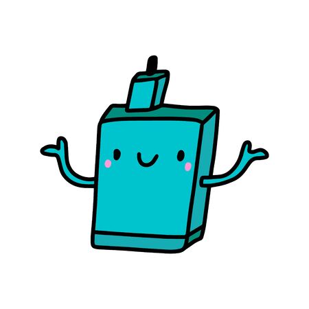 Vape kawaii face hand drawn vector illustration in cartoon styleのイラスト素材
