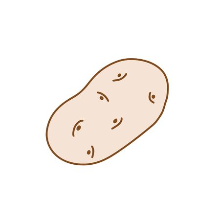 Potato hand drawn vector illustration in cartoon style with eyesのイラスト素材
