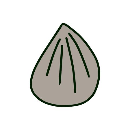 Beanbag puff doodle icon in cartoon style grey brown contourのイラスト素材