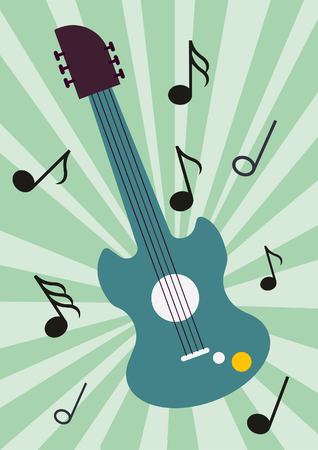 Guitar, musical instruments backgroundのイラスト素材