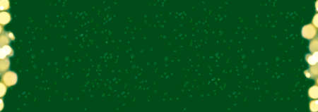 Green Christmas banner with bokeh. Copy space.の写真素材