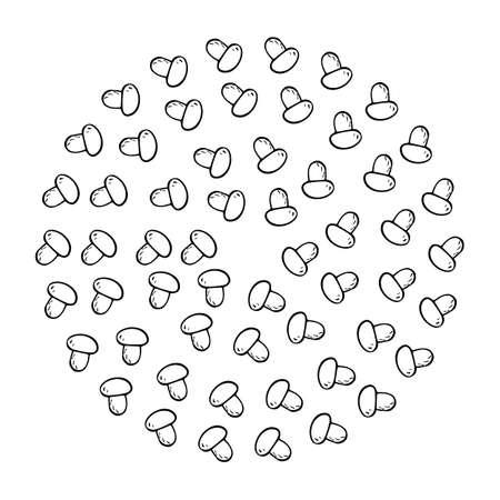 flat illustration set of mushrooms icons.のイラスト素材