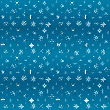 Vector flat illustration. Set of New Year and Christmas shiny snowflakes. Background decoration. Seamless pattern.のイラスト素材