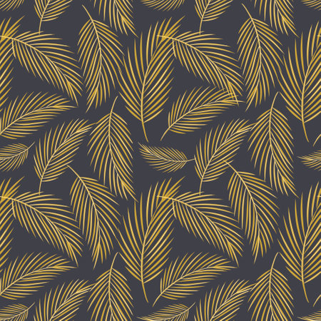 Vector modern seamless pattern. Doodle flat images of feathers different size and shape. Wrapping paper and background decoration.のイラスト素材
