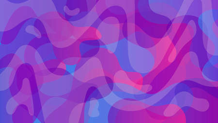 Vector horizontal abstract geometric background. Blue and purple colors in the palette of space, soft curves of lines. A modern techno decoration.の写真素材