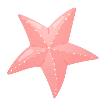 Isolated vector image on white background. Realistic starfish with speckles.のイラスト素材