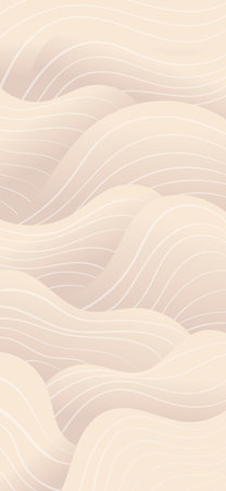 Vector vertical abstract background for smartphone format. Smooth curves and waves in beige tones with a gradient. Wallpaper design.のイラスト素材