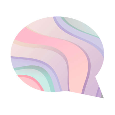 Vector isolated web icon on white background. Decorated with lines and gradient speech cloud icon. Design element for websites and mobile app.のイラスト素材