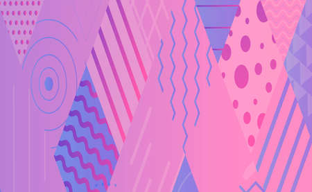 Vector abstract horizontal background. Geometric shapes and forms in a grid of rhombuses. Parallel...