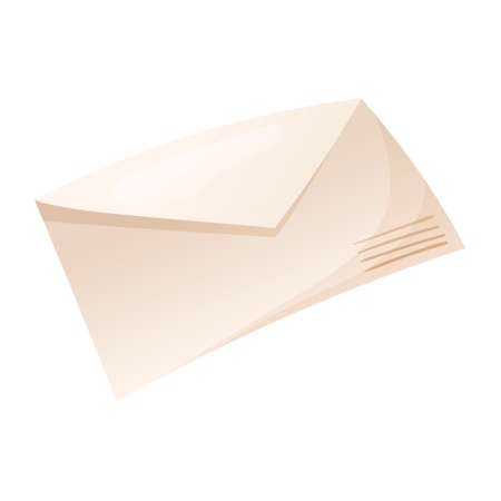 Vector isolated illustration of a paper envelope for sending a letter or documents by mail.のイラスト素材