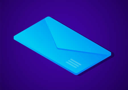 Vector isometric illustration of volumetric envelope or letter icon.のイラスト素材