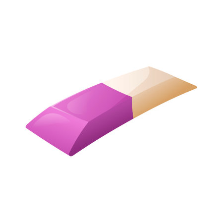 Vector isolated illustration of an eraser for correcting pencil inscriptions and drawings. Office or school supplies or stationery.のイラスト素材