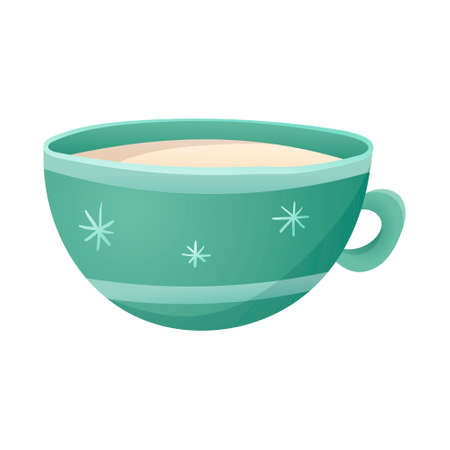 Vector isolated illustration of a cup of tea or coffee. Hot festive drink.のイラスト素材