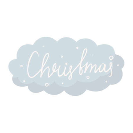 Vector isolated illustration of a speech bubble or cloud with the inscription Christmas.のイラスト素材
