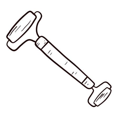 Vector outline illustration of face massager on white background.のイラスト素材