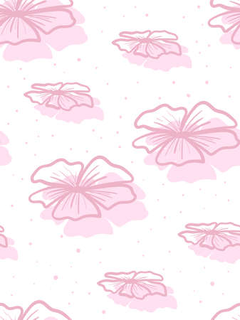 Vector seamless pink pattern with flower buds.のイラスト素材