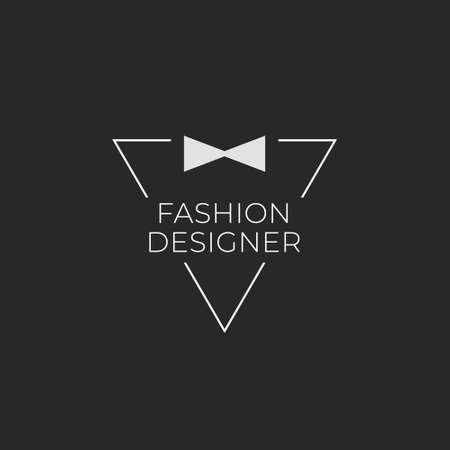 Vector isolated black and white fashion designer with bow tie for suits.のイラスト素材