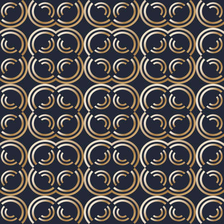 Vector art deco seamless pattern with golden design elements.