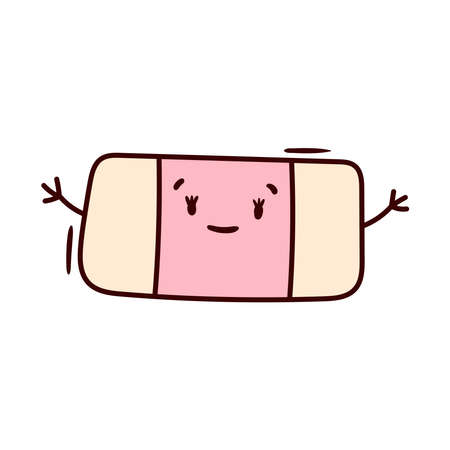 Vector doodle illustration of a hand drawn eraser.のイラスト素材
