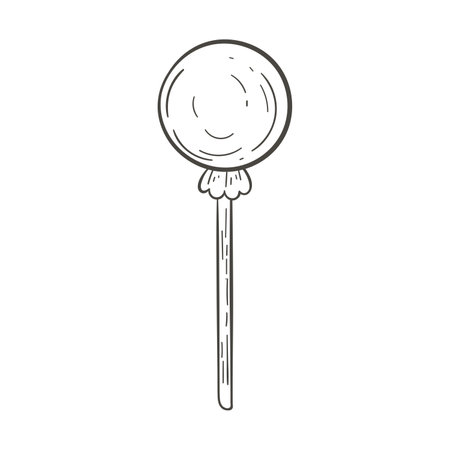 Doodle lollipop vector illustration isolated on white.のイラスト素材