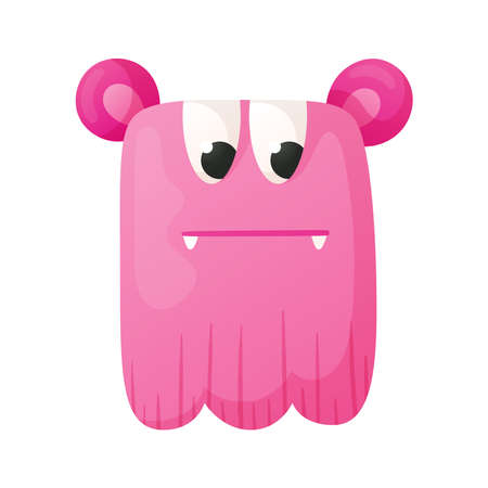 Vector pink monster isolated on white.のイラスト素材