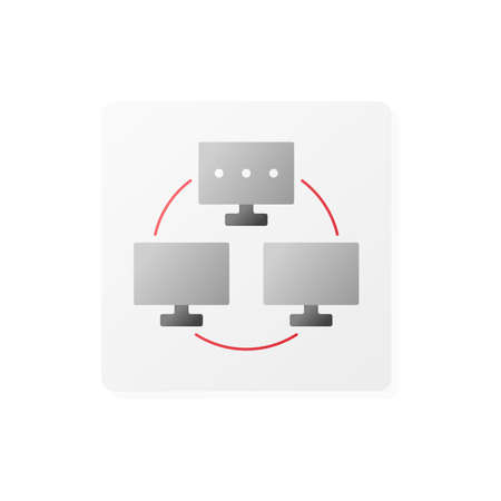 Vector flat isolated icon of computer network internet, information exchange.のイラスト素材