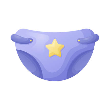 Baby purple diaper or panties, vector isolated cartoon illustration.のイラスト素材