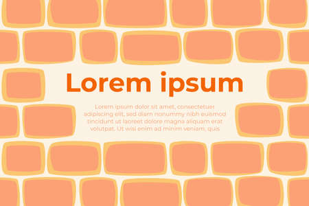 Abstract vector background with brick wall imitation. Cartoon design element, banner template with text.のイラスト素材