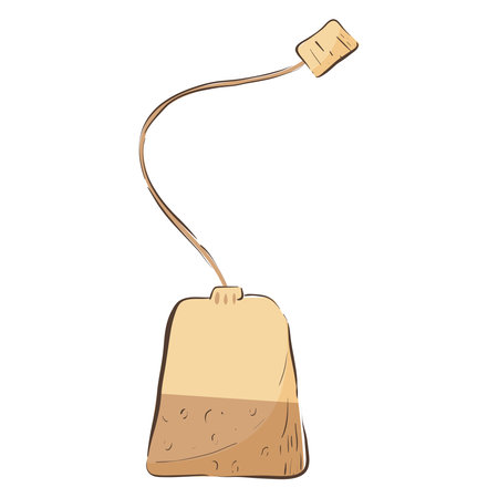 Vector isolated sketch illustration of Tea Bag.のイラスト素材