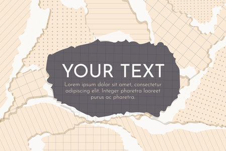 Abstract vector background or template from torn paper scraps.のイラスト素材