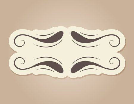 Vintage old decorated frame with swirls. Vector isolated banner or template in royal Victorian style.のイラスト素材