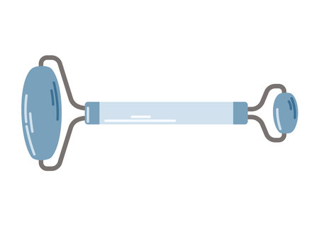 Cosmetic Facial Roller Gua Sha. Accessory for facial massage and skin care. Vector isolated flat illustration.のイラスト素材