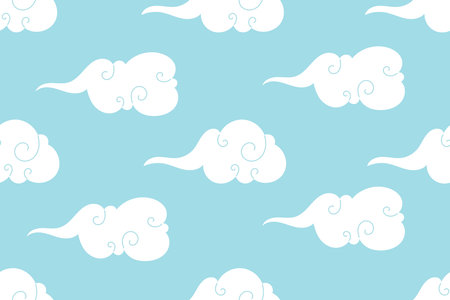 Vector isolated cartoon clouds, seamless patternのイラスト素材