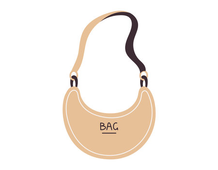 Elegant women flat handbag. Vector cartoon isolated fashion accessory bag.のイラスト素材