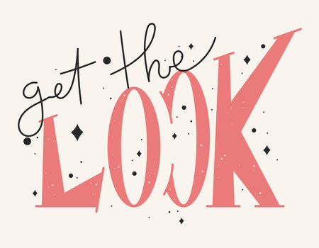Trendy vector isolated hand lettering text Get the Look.のイラスト素材