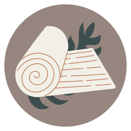 cover template for social media highlights. Mat for yoga and meditation, flat style. Vector isolated label or sticker.のイラスト素材