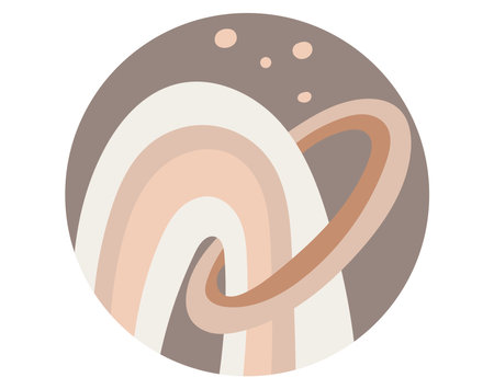 Vector template for social media highlights cover. Abstract pattern with rainbow, flat style.のイラスト素材