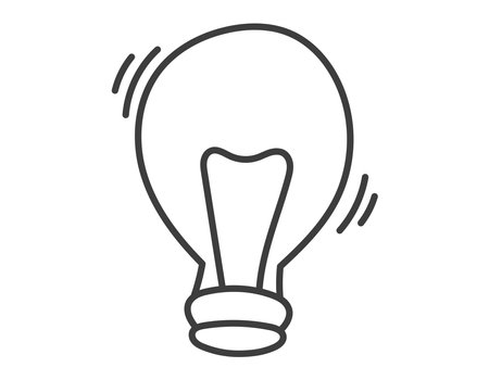 Vector isolated doodle icon of incandescent light bulb.のイラスト素材