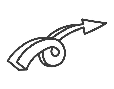 Vector doodle symbol of funny arrow.のイラスト素材